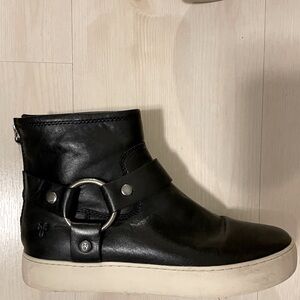 Frye Lena Harness Bootie Sneaker Black Leather Size 7